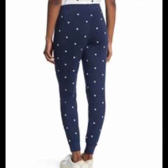 SPLENDID Embroidered Stars Knit Joggers in Blue.Size S - Picture 3 of 12